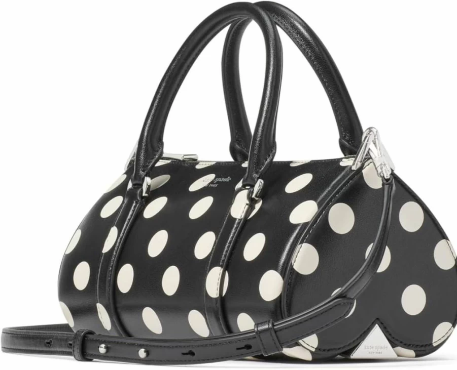 Kate Spade New York Small Barrel Bag - Genuine Fine Grain Leather, Spade Icon Design, Crossbody Purse for Women