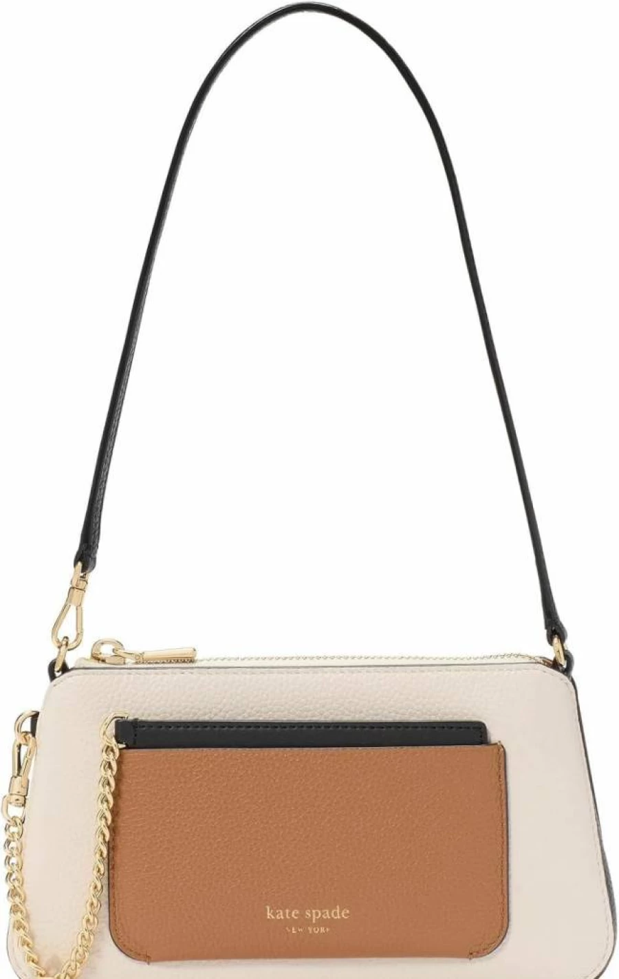 Kate Spade New York Ava Leather Crossbody Bag - Colorblocked Pebbled Leather 2-in-1 Pochette Handbag for Women