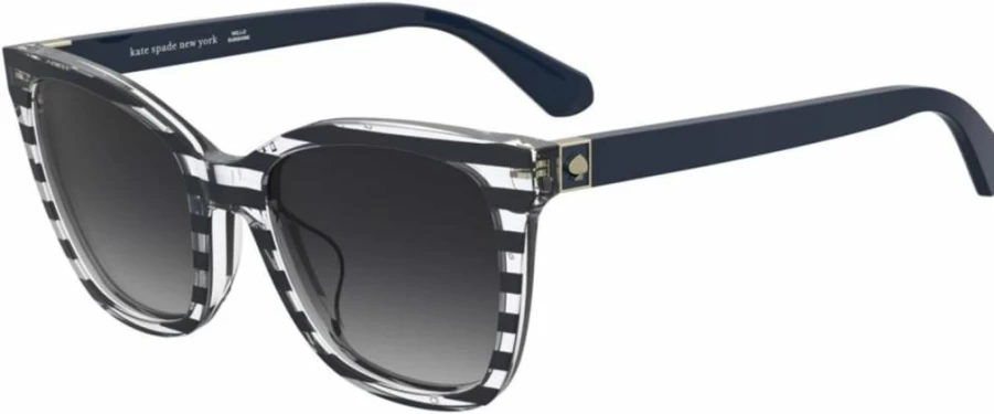 Kate Spade New York Women's Designer Rectangular Sunglasses with 55mm Lens and 20mm Bridge, Blue Pattern