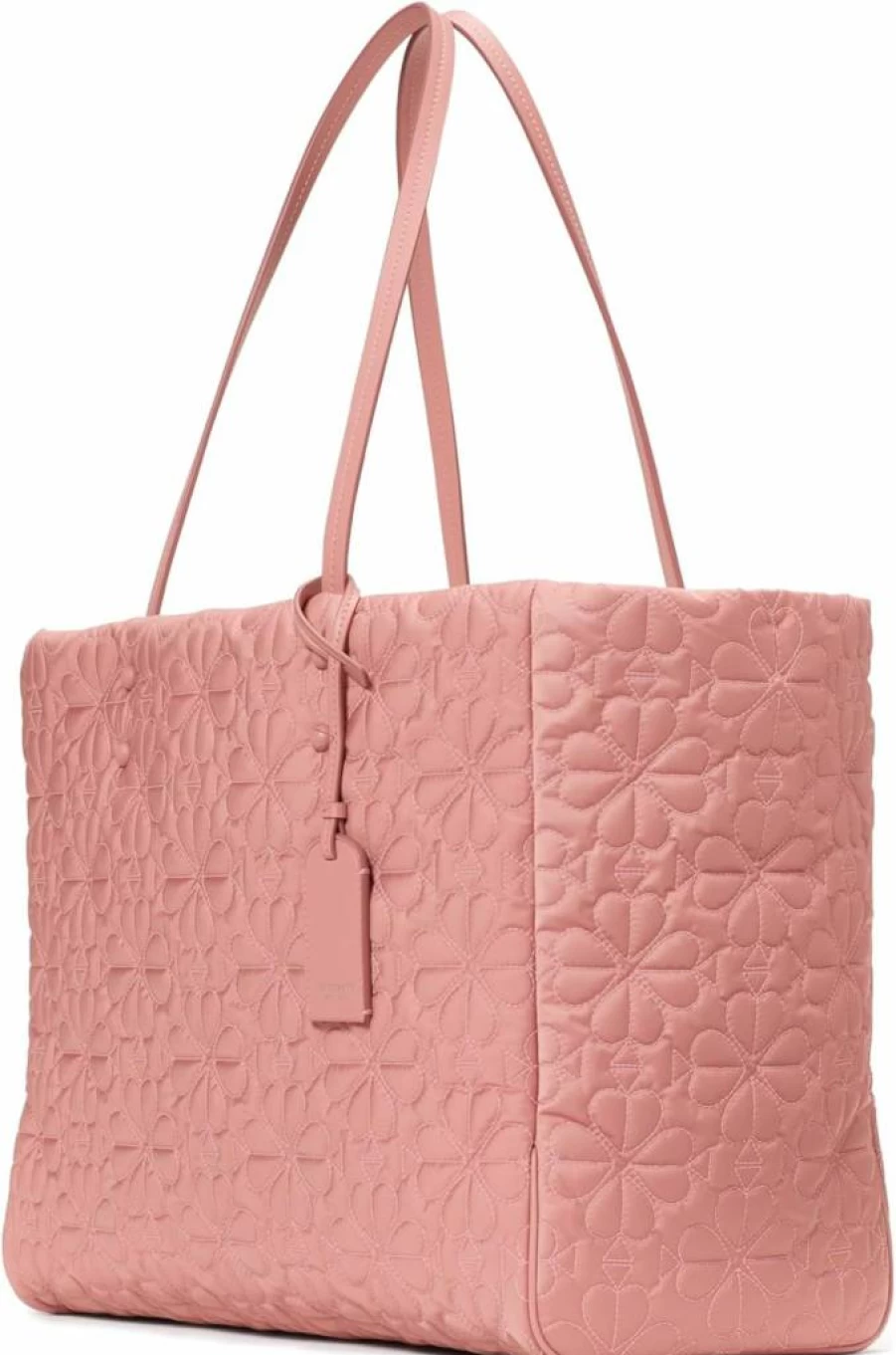 Kate Spade New York Tilly Large Quilted Tote Bag in Cosmetic Pink, Stylish Fabric Handbag for Women