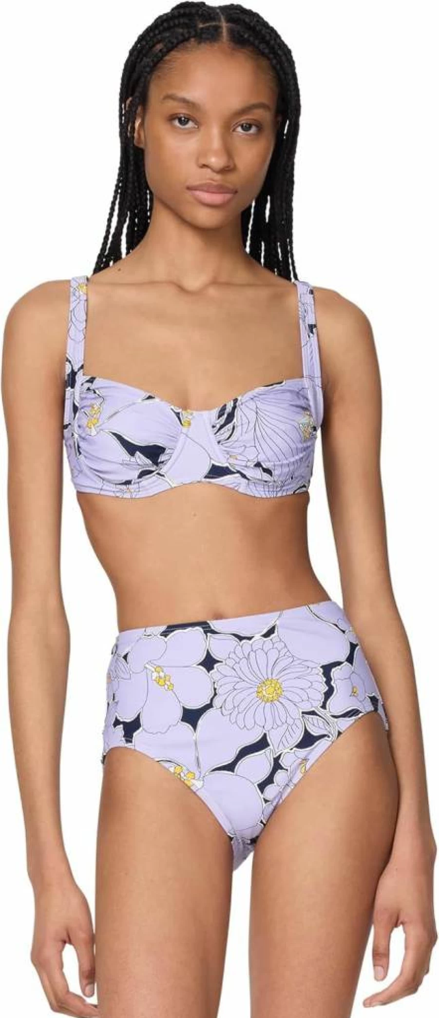 Kate Spade New York Women's Floral Shirred Bralette Top - Coastal Garden Print