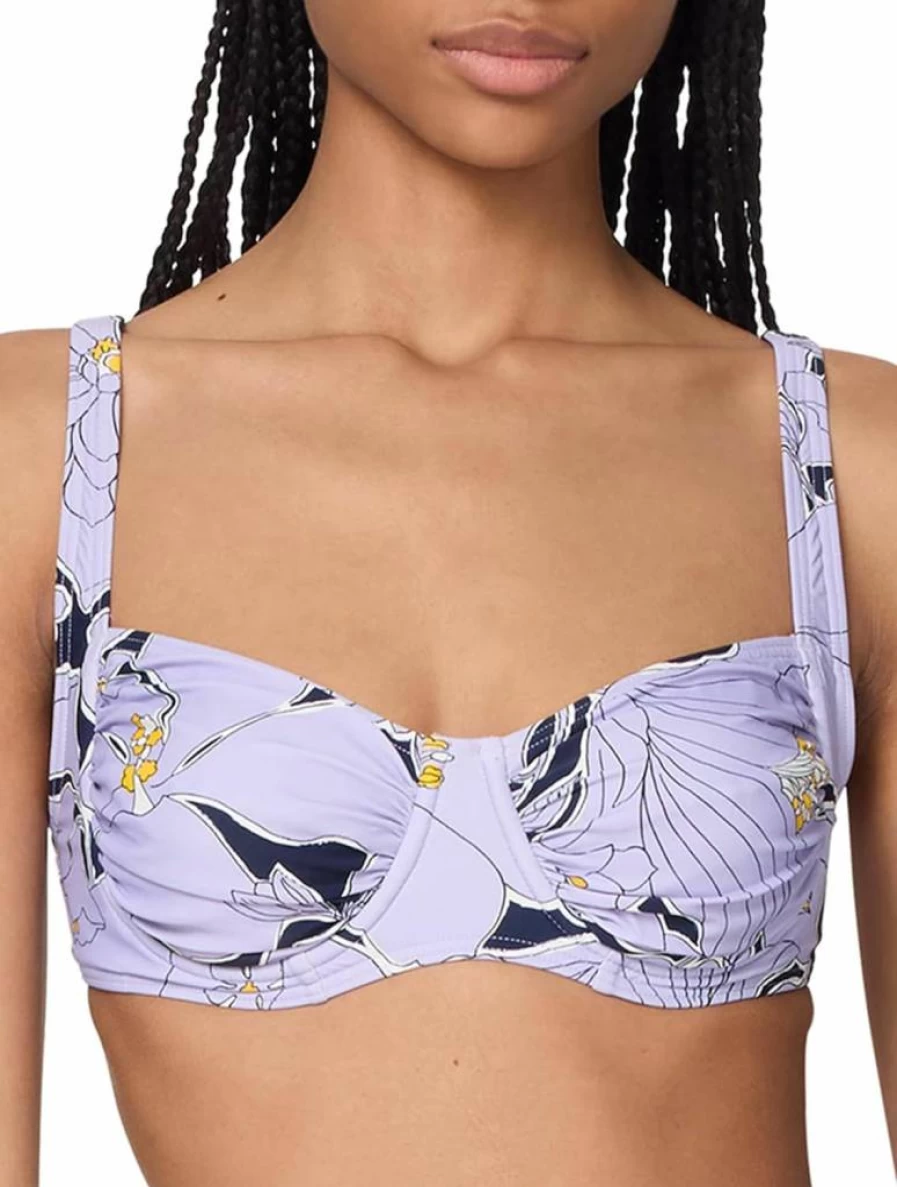 Kate Spade New York Women's Floral Shirred Bralette Top - Coastal Garden Print