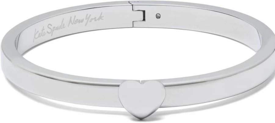Kate Spade New York Heart You Hinged Bangle Bracelet - Gold-Tone Love Charm Bangle for Women
