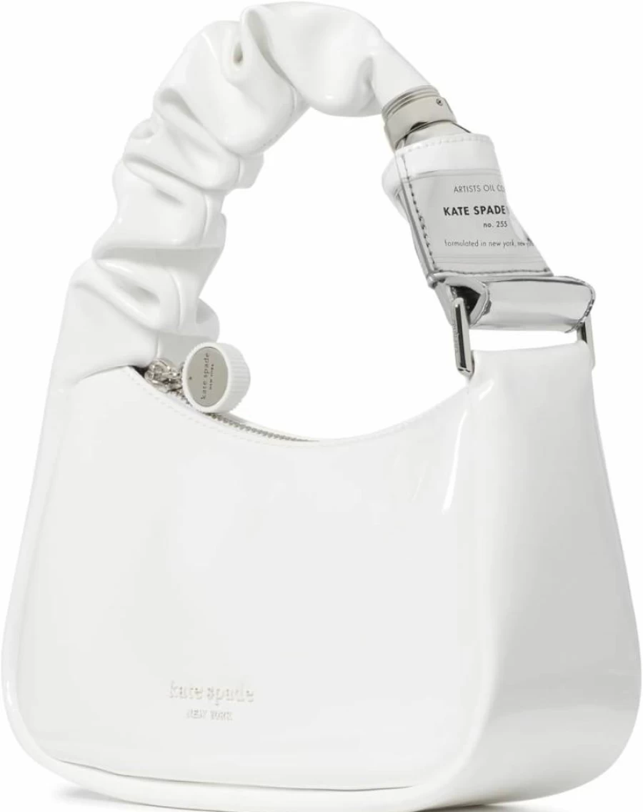 Kate Spade New York True White Patent Leather Mini Crossbody Bag - Squeeze Style