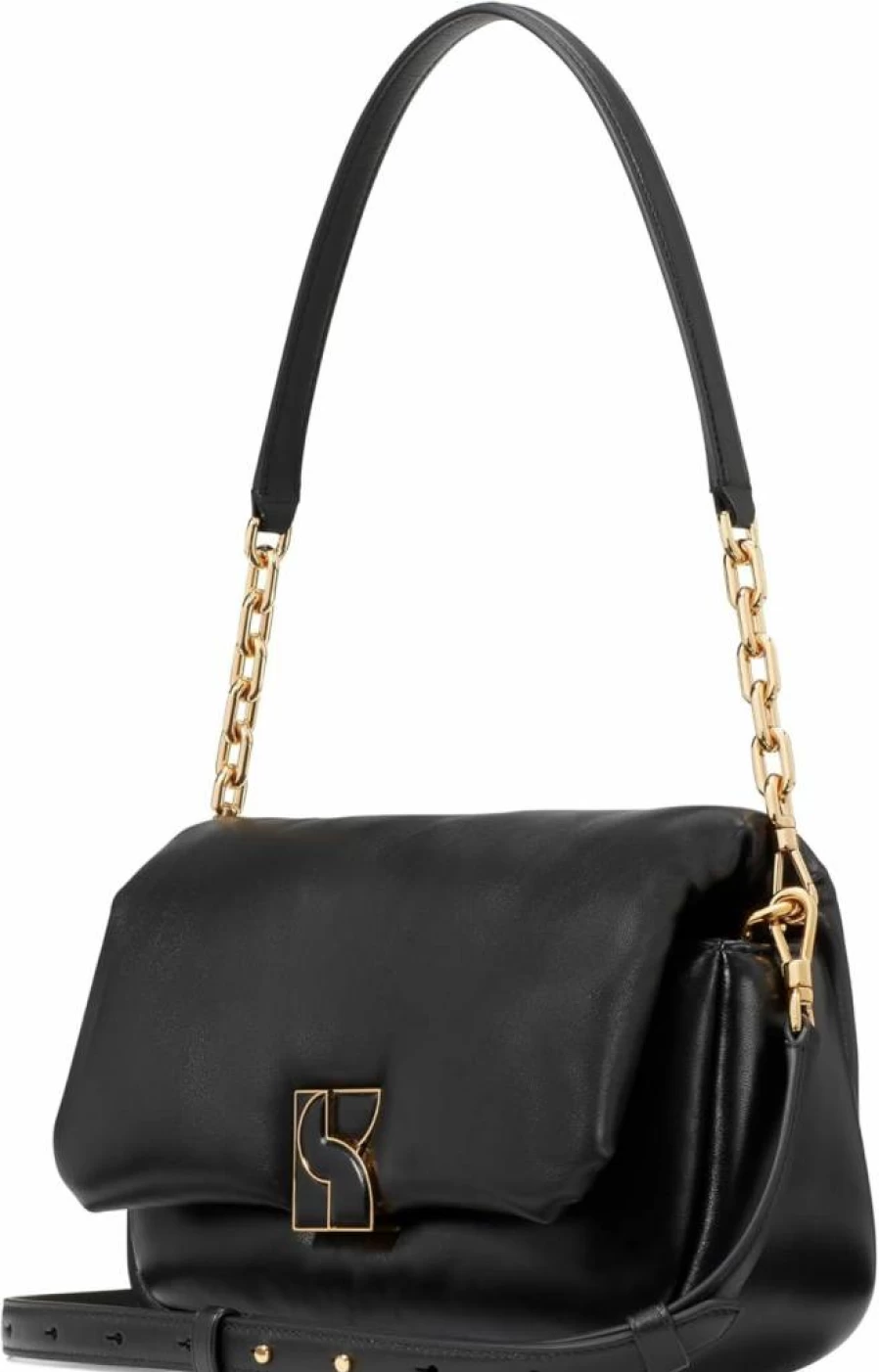 Kate Spade New York Dakota Puffy Leather Crossbody Bag for Women, Black Handbag with Adjustable Strap, Fashionable Shoulder Purse