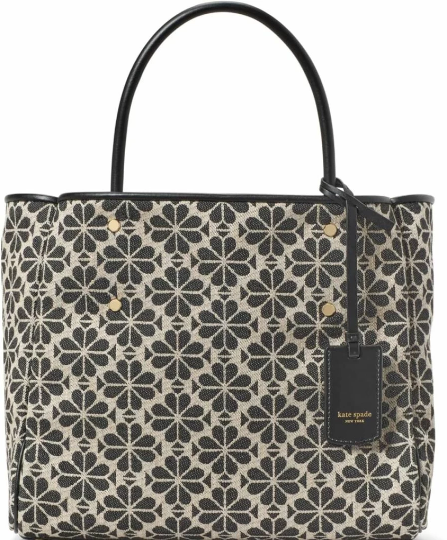 Kate Spade New York Medium Tote Bag with Floral Jacquard Design - Stylish Everything Tote for Women