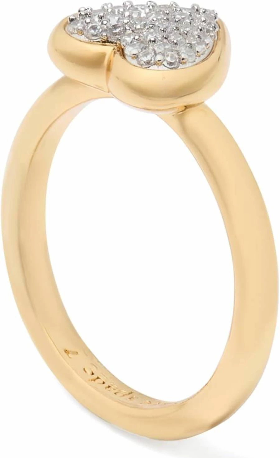 Kate Spade New York Heart Pave Ring - Sterling Silver Cubic Zirconia Band for Women
