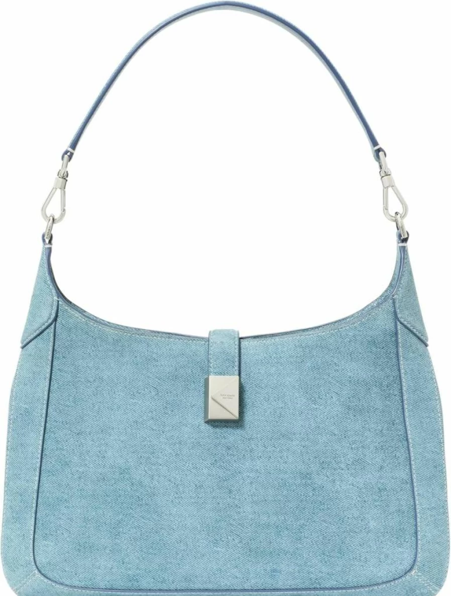 Kate Spade New York Blue Multi Deco Denim Suede Hobo Bag for Women