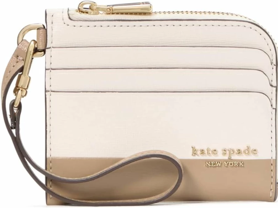 Kate Spade New York Devin Leather Wristlet Card Holder with Coin Pocket