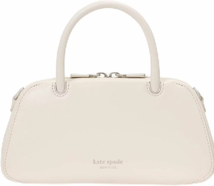 Kate Spade New York Grace Leather Mini Crossbody Bag in Cream | Fine Grain Leather Handbag for Women