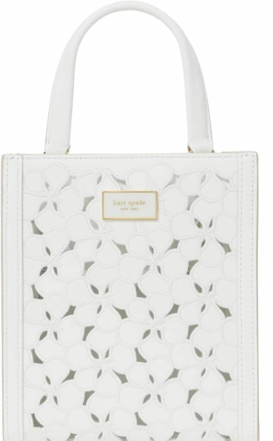 Kate Spade New York Heart Embossed Leather Mini Tote Bag - Manhattan Keychain Detail