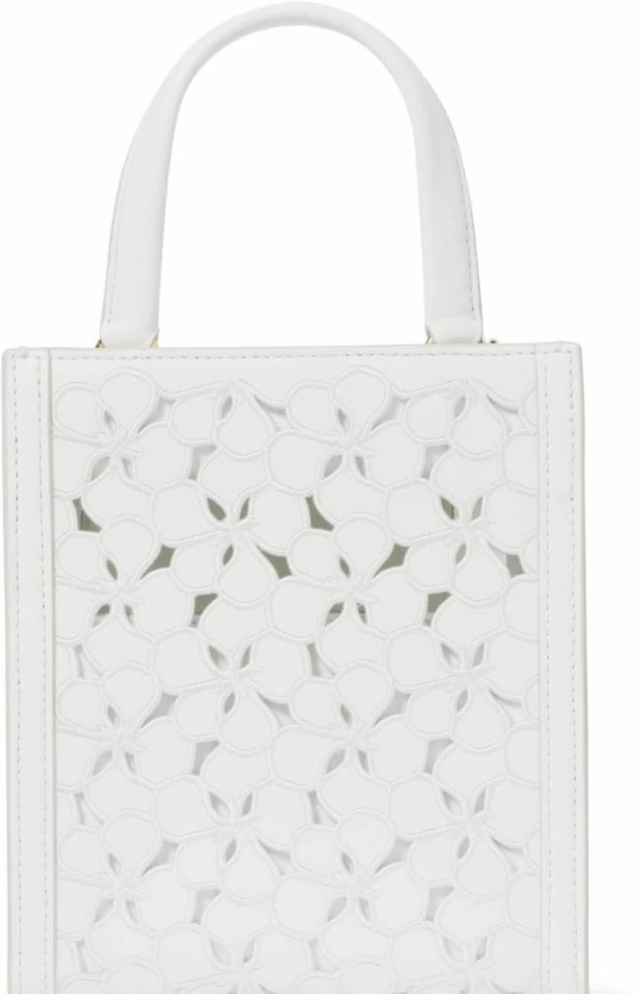 Kate Spade New York Heart Embossed Leather Mini Tote Bag - Manhattan Keychain Detail