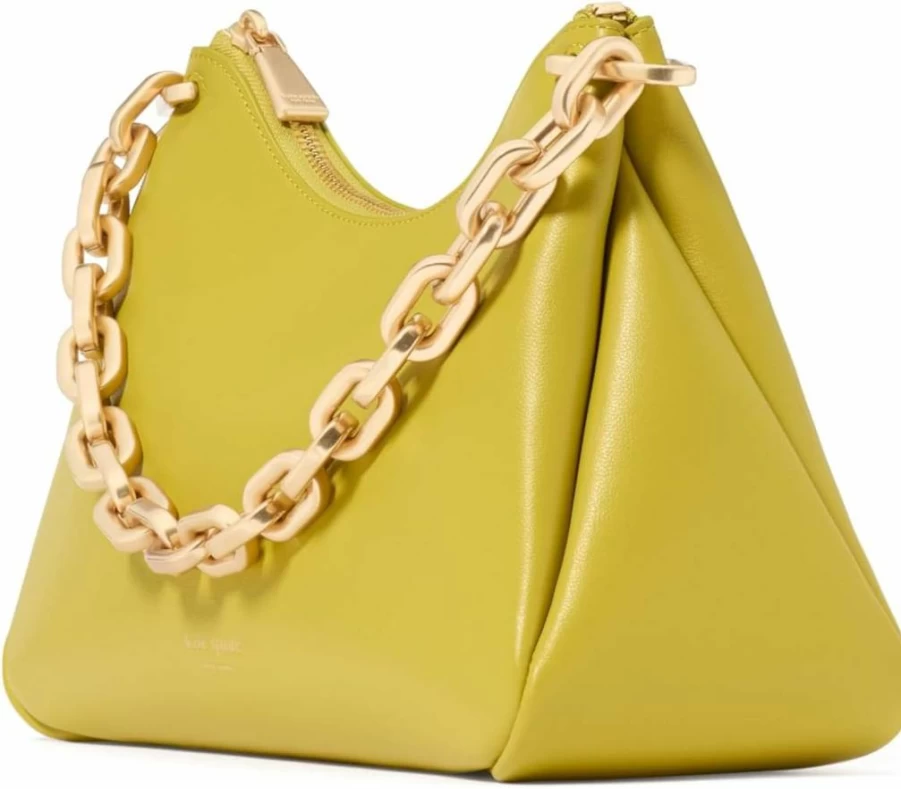 Kate Spade New York Grace Leather Crossbody Bag with Chain Strap, Fine Grain Leather Shoulder Purse for Women