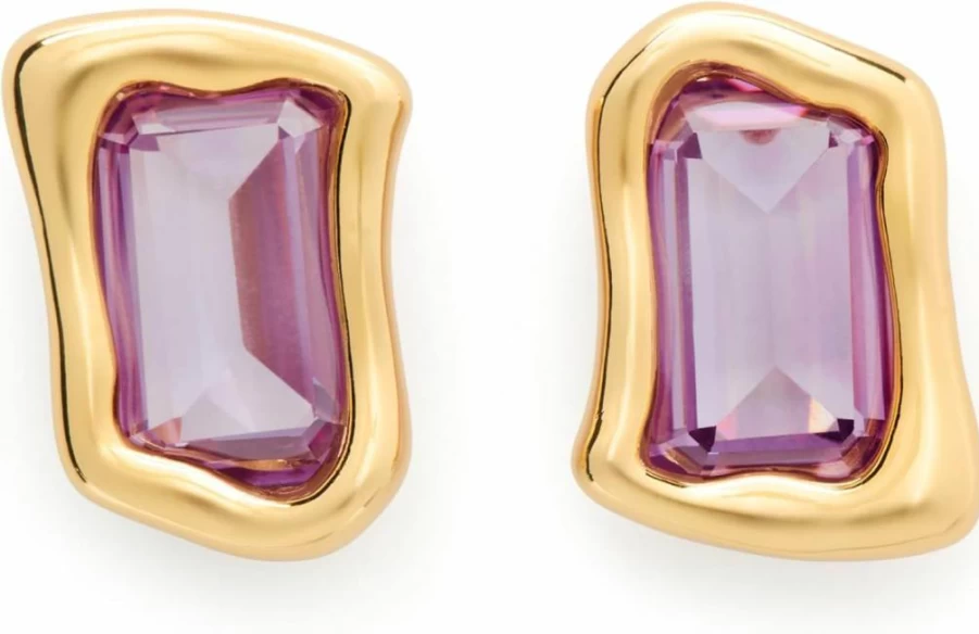 Kate Spade New York Molten Glass Stud Earrings – Sparkling Crystal Accent Studs for Women