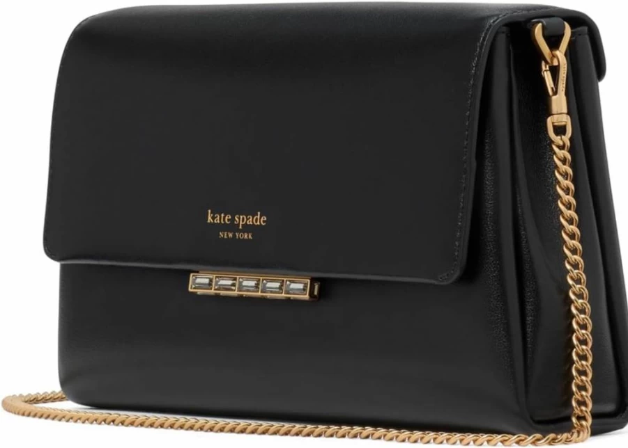 Kate Spade New York Grace Embellished Leather Clutch with Lock Detail