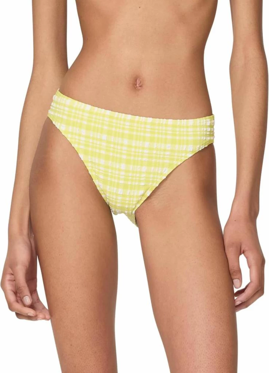 Kate Spade New York Women's High Waisted Plaid Bikini Bottom - Ocean Blue Checkered Swimwear