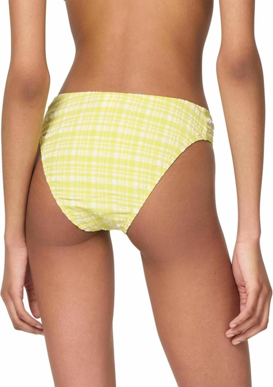 Kate Spade New York Women's High Waisted Plaid Bikini Bottom - Ocean Blue Checkered Swimwear