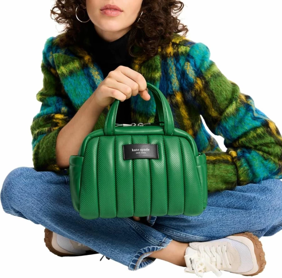 Kate Spade New York Watercress Puffed Leather Satchel with Perforated Detail