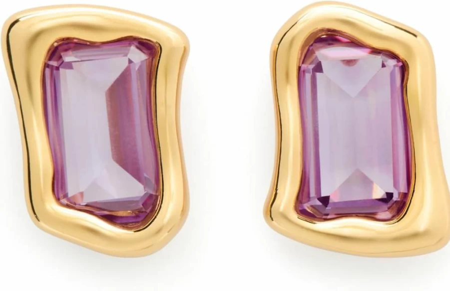 Kate Spade New York Molten Glass Stud Earrings – Sparkling Crystal Accent Studs for Women