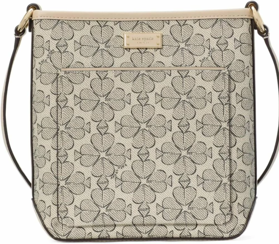 Kate Spade New York Small Swingpack Crossbody Bag in Neutral Multi Floral Coated Canvas