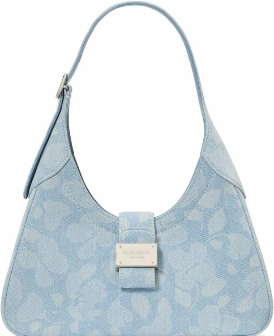 Kate Spade New York Nouveau Small Denim Shoulder Bag in Blue Multi Print