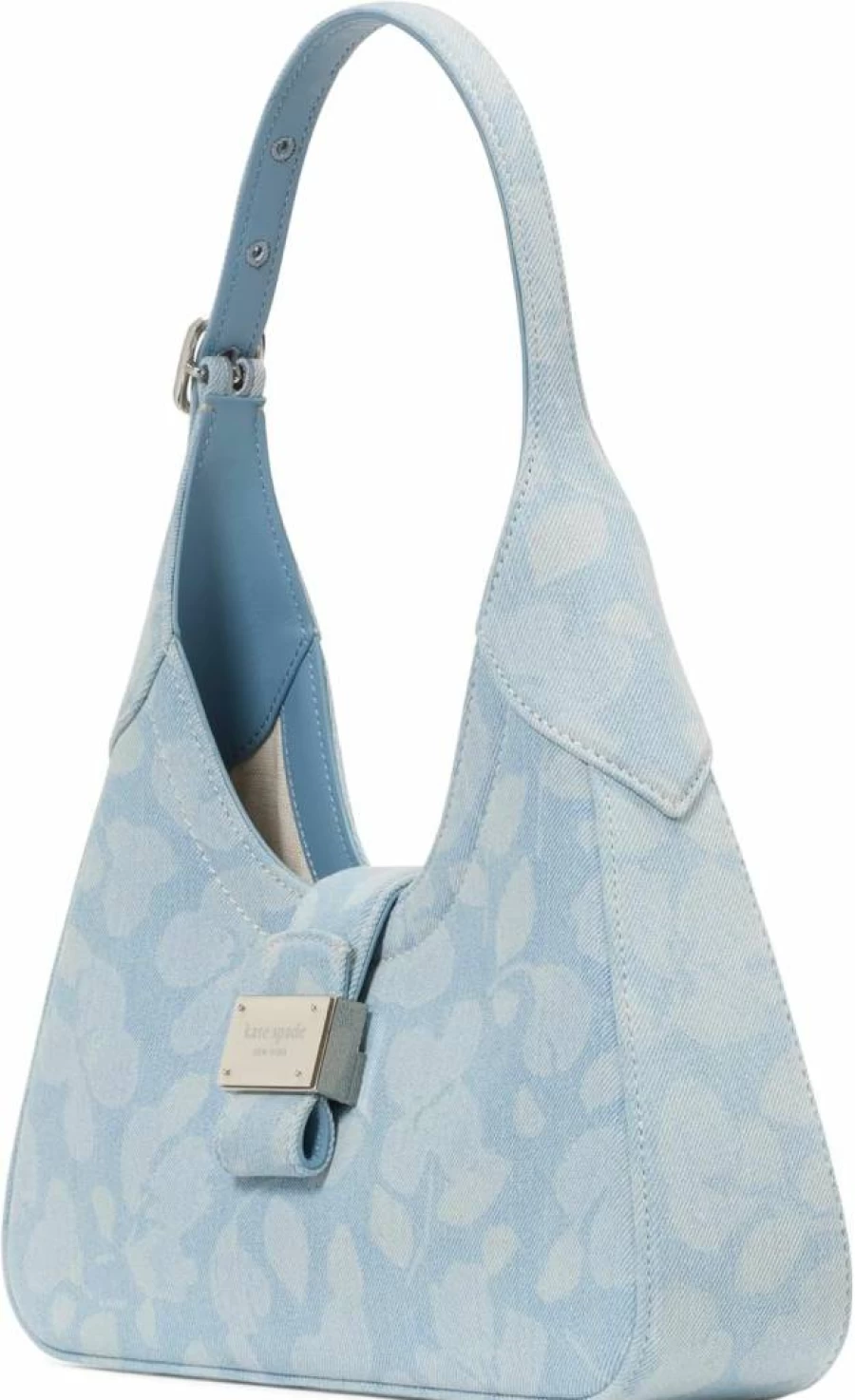 Kate Spade New York Nouveau Small Denim Shoulder Bag in Blue Multi Print