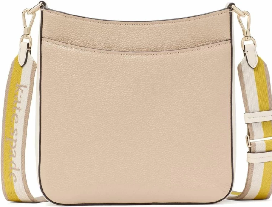 Kate Spade New York Hudson Large Leather Crossbody Bag in Colorblock Pebbled Leather