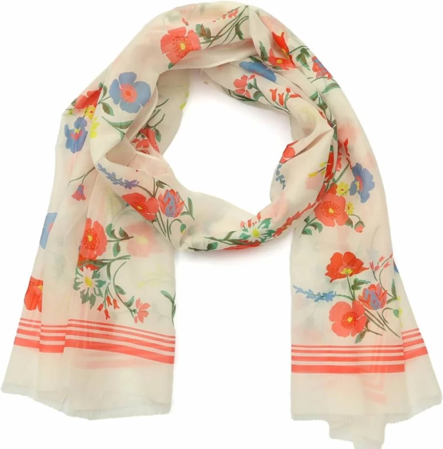 Kate Spade New York Whimsical Garden Print Lightweight Scarf for Women - Stylish Fashion Accessory