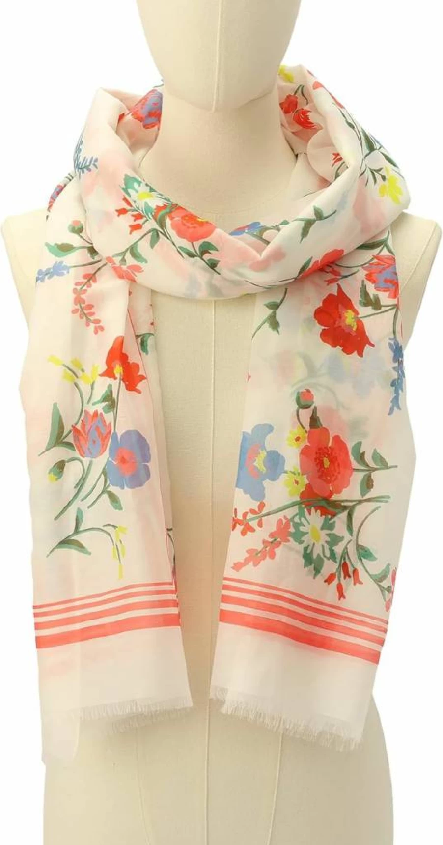 Kate Spade New York Whimsical Garden Print Lightweight Scarf for Women - Stylish Fashion Accessory