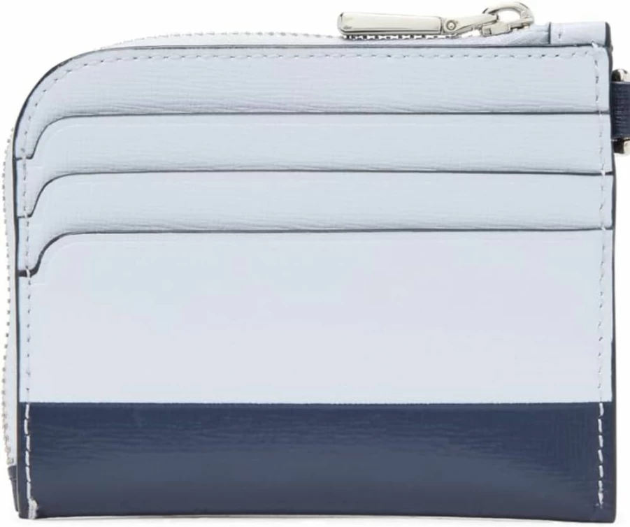 Kate Spade New York Devin Leather Wristlet Card Holder in Pale Sapphirine Multi Color