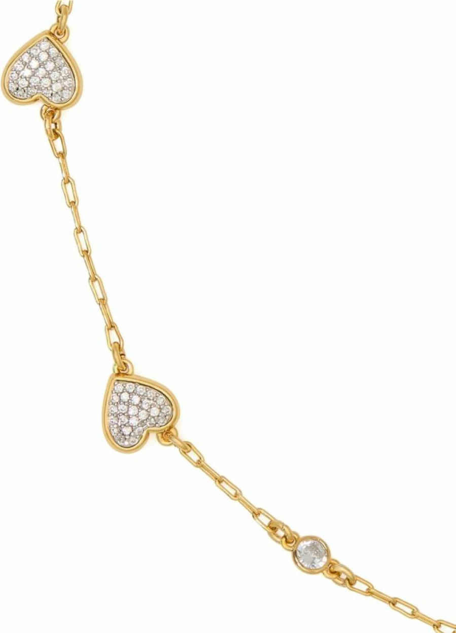 Kate Spade New York Heart Pave Necklace - Sterling Silver Sparkling Scatter Pendant