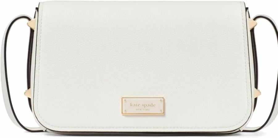 Kate Spade New York Liv Small Leather Crossbody Bag - Pebbled Leather Flap Bag for Women