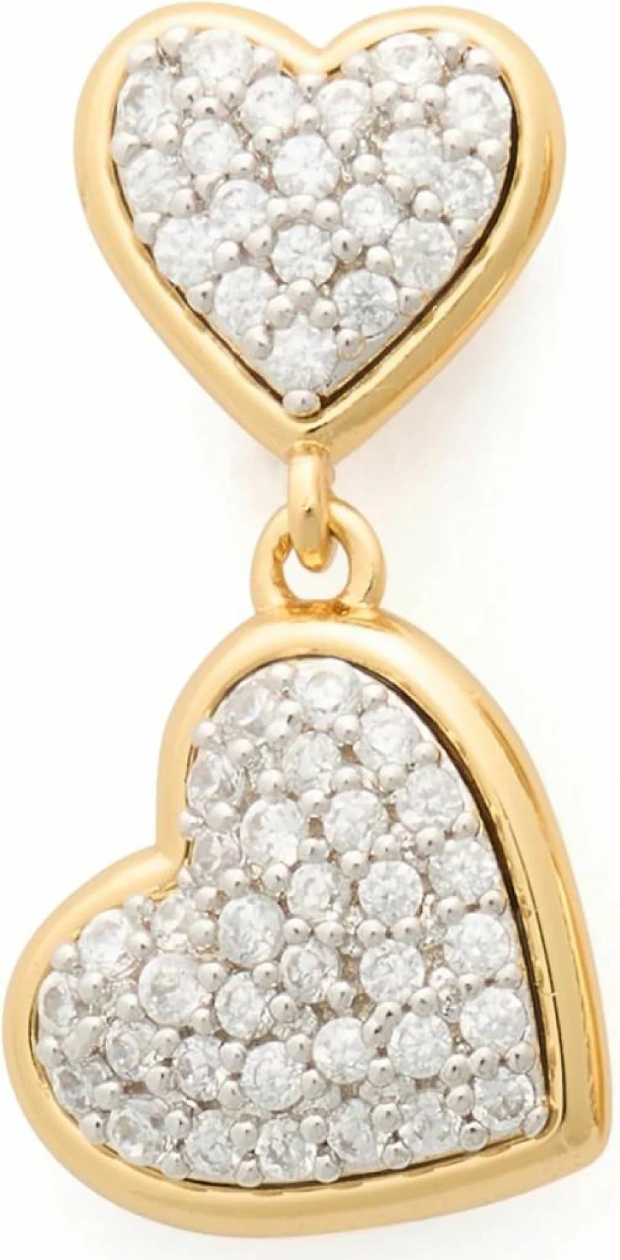 Kate Spade New York Heart Stud Earrings with Pave Rhinestones - Sterling Silver Rose Gold Plated