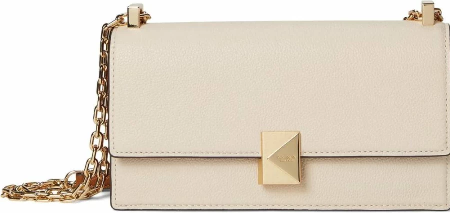 Kate Spade New York Mini Crossbody Bag - Deco Pebbled Leather Flap Bag with Chain Strap for Women