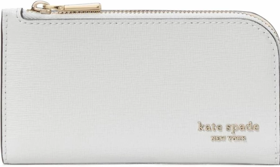 Kate Spade New York Devin Saffiano Leather Wallet for Women | Slim Bifold Card Holder | RFID Protection | Luxury Designer Wristlet