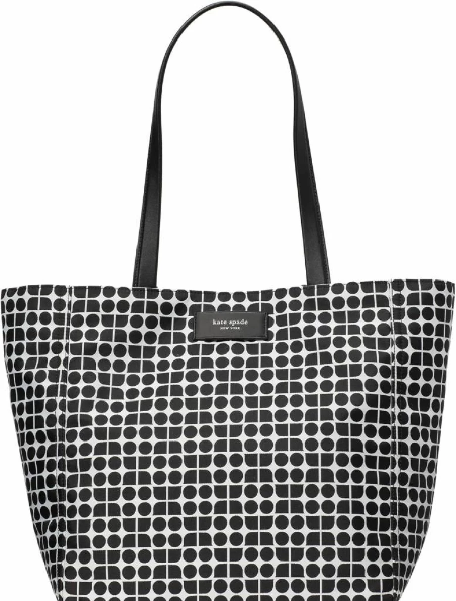 Kate Spade New York Noel Printed Large Fabric Tote Bag in Black & Multi Colors, One Size