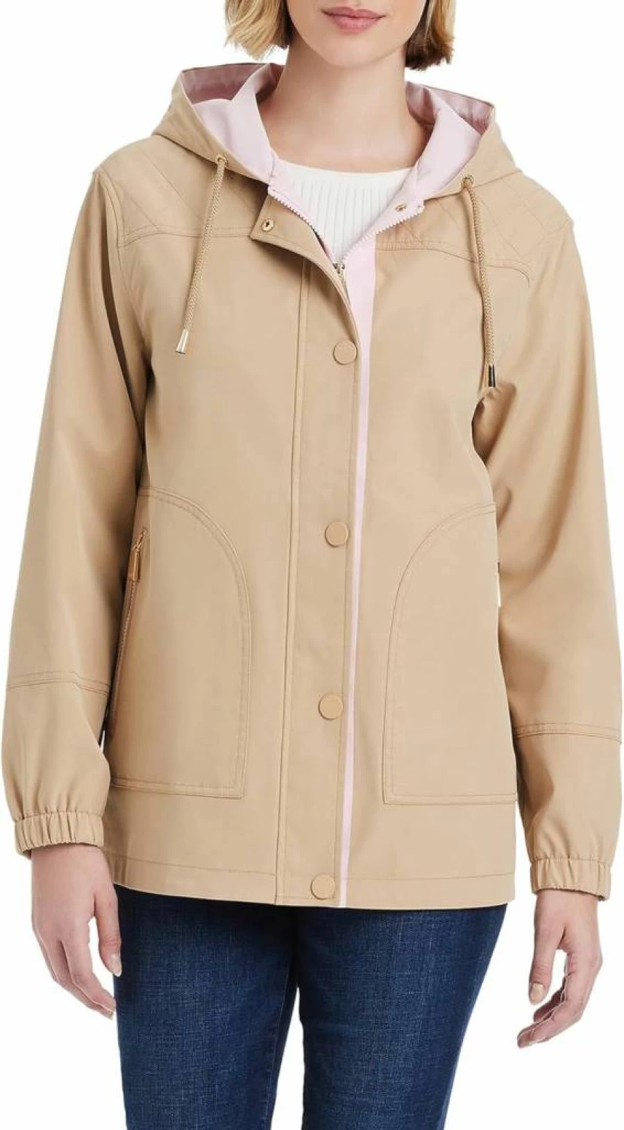 Kate Spade New York Women's Lightweight Water-Resistant Windbreaker Jacket for Outdoor Wear