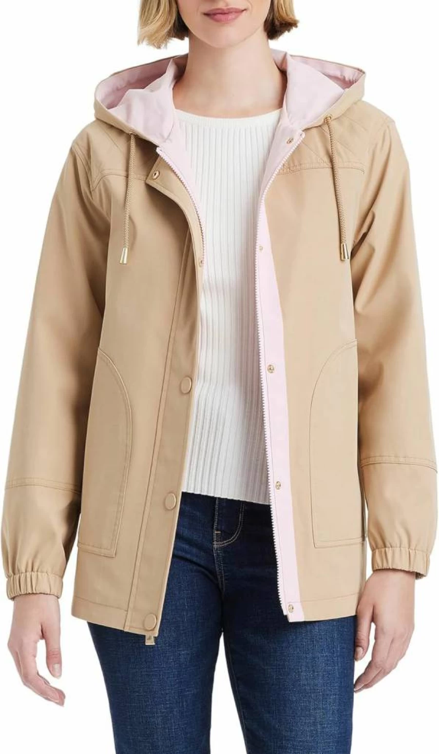 Kate Spade New York Women's Lightweight Water-Resistant Windbreaker Jacket for Outdoor Wear