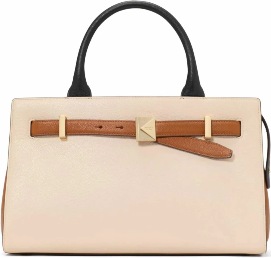 Kate Spade New York Medium Leather Satchel - Stylish Deco Pebbled Crossbody Bag for Women