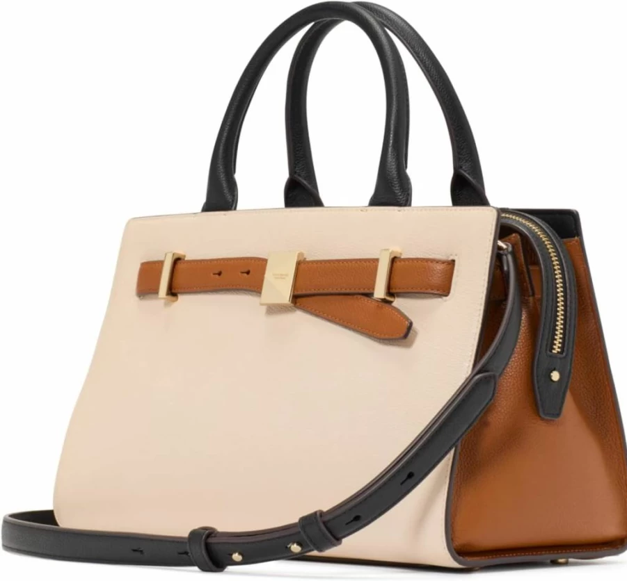 Kate Spade New York Medium Leather Satchel - Stylish Deco Pebbled Crossbody Bag for Women
