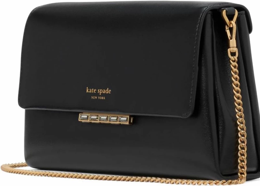 Kate Spade New York Grace Embellished Leather Clutch with Lock Detail