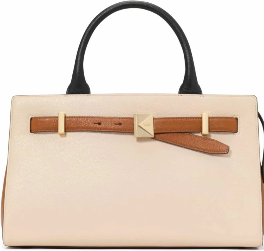 Kate Spade New York Medium Leather Satchel - Stylish Deco Pebbled Shoulder Bag for Women