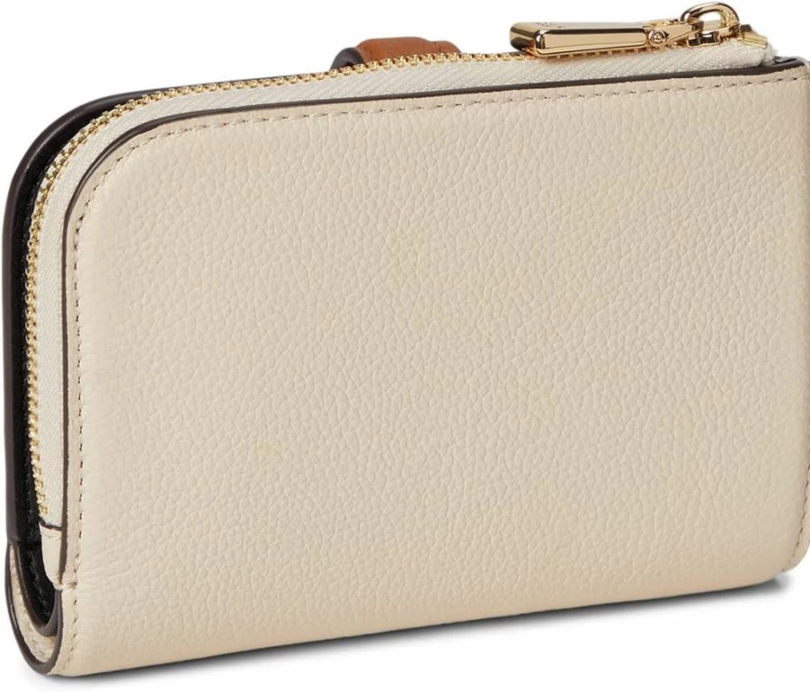 Kate Spade New York Small Leather Wallet - Deco Colorblocked Design, Compact Size, Pebbled Texture, Milk Glass Multi Color