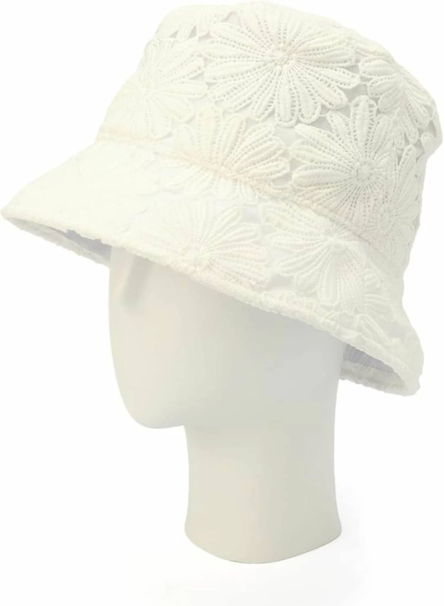 Kate Spade New York Women's Daisy Lace Bucket Hat - Summer Fashion Accessory, Stylish Sun Hat for Women