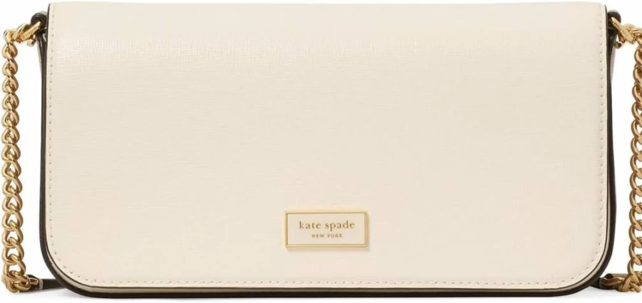 Kate Spade New York Serena Leather Wallet with Chain Strap, Colorblock Design in Taupe & Multi, Saffiano Leather Crossbody Bag