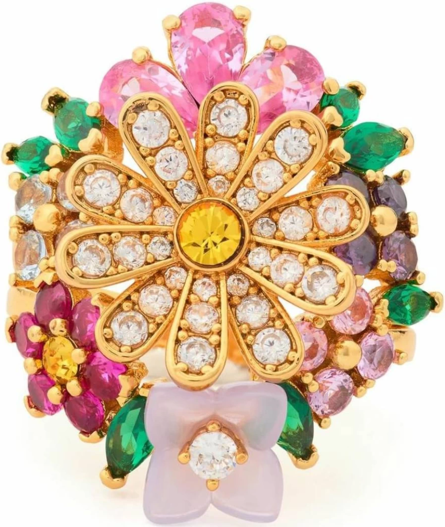 Kate Spade New York Floral Cocktail Ring - Bursting Blooms Statement Jewelry for Women