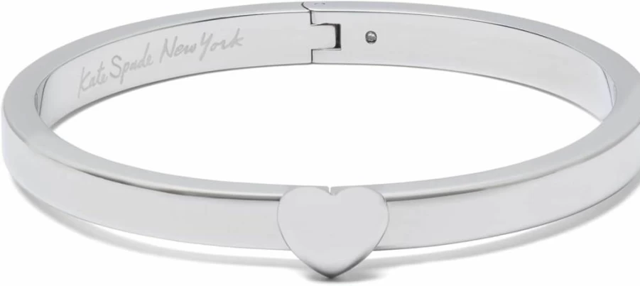 Kate Spade New York Heart You Hinged Bangle Bracelet | Gold-Tone Love Charm Bangle for Women