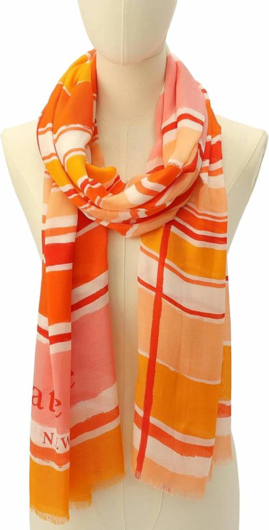 Kate Spade New York Women's Lightweight Ocean Stripe Viscose Scarf - Stylish Oblong Fashion Accessory for Women