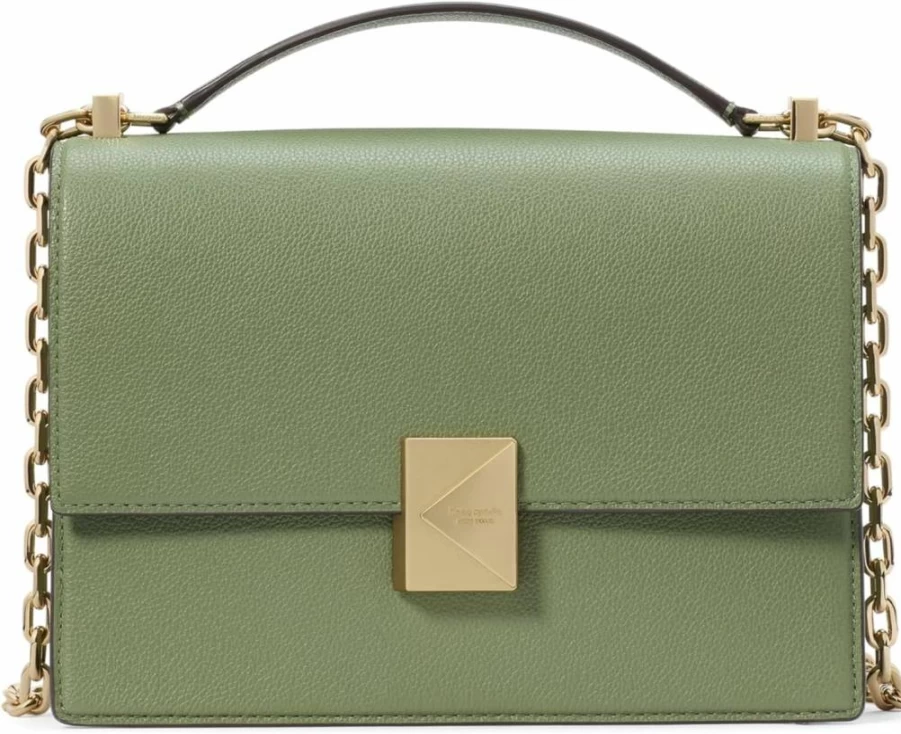 Kate Spade New York Deco Pebbled Leather Crossbody Bag with Chain Strap