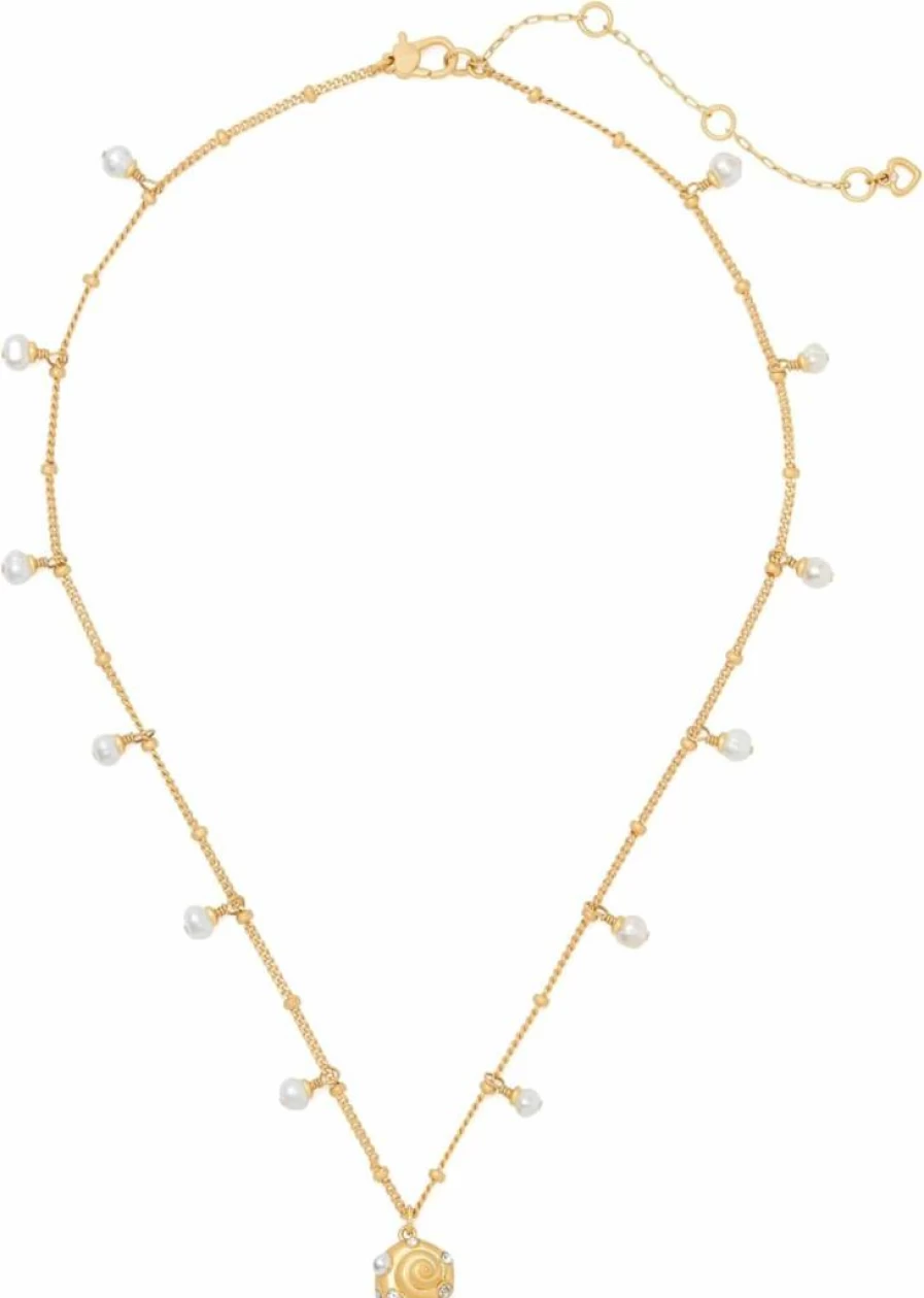 Kate Spade New York Beachside Scatter Pendant Necklace - Elegant Gold-Tone Charm Jewelry for Women